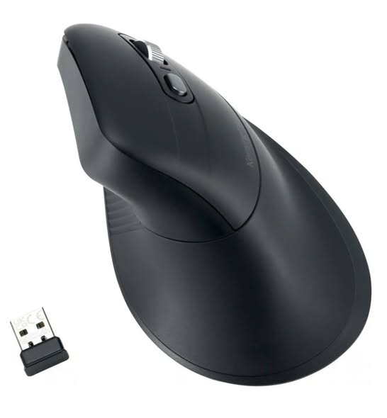 Kensington EQ Pro Fit Ergo MY630 Wireless Rechargeable Vertical Mouse K72482WW Optical For Right-Handed Users Bluetooth/USB-A Nano Receiver Black