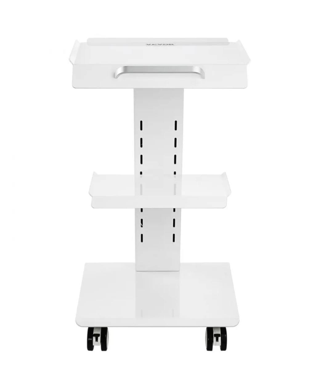 Lab Trolley, Rolling Lab Cart with Built-in Socket, 3-Layer Metal Mobile Trolley, Tray Rolling Clinic Cart with Swivel Wheels, 220 lbs Weight Capacity, for Lab, Clinic, Beauty and Salon - Image 2