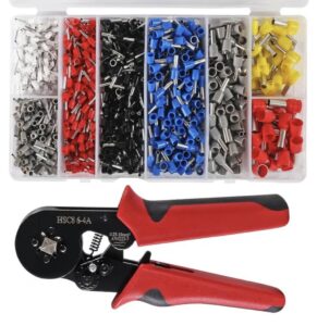 Ferrule Crimping Tool Kit with Self-Adjustable Ratchet for Wire Crimping 1200 pieces.
