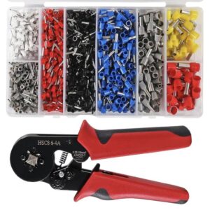 Ferrule Crimping Tool Kit with Self-Adjustable Ratchet for Wire Crimping 1200 pieces.
