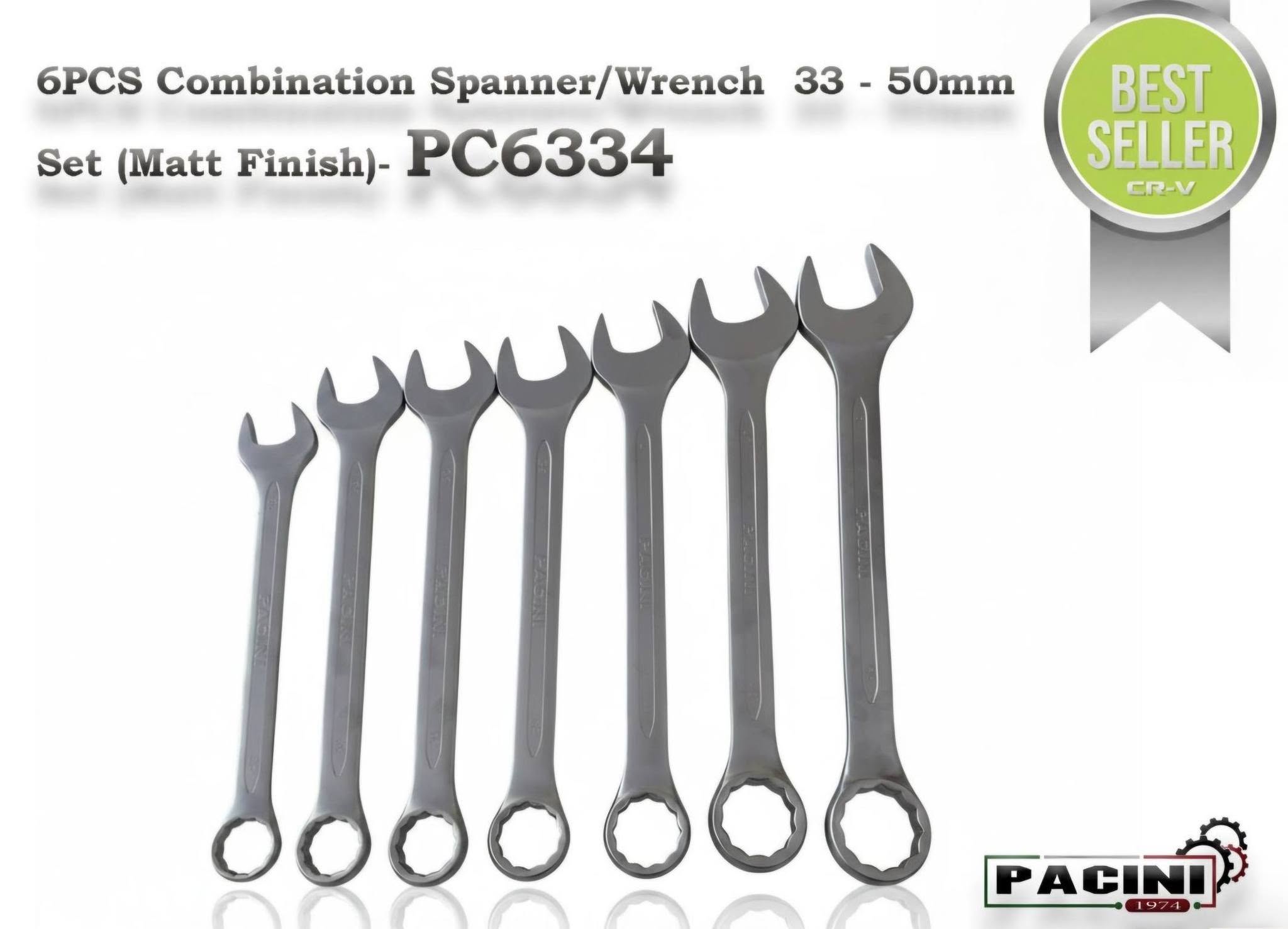 6 Piece Combination Spanner/Wrench Set 33mm - 50mm (Matt Finish) - Image 5